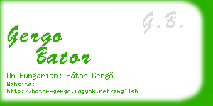 gergo bator business card